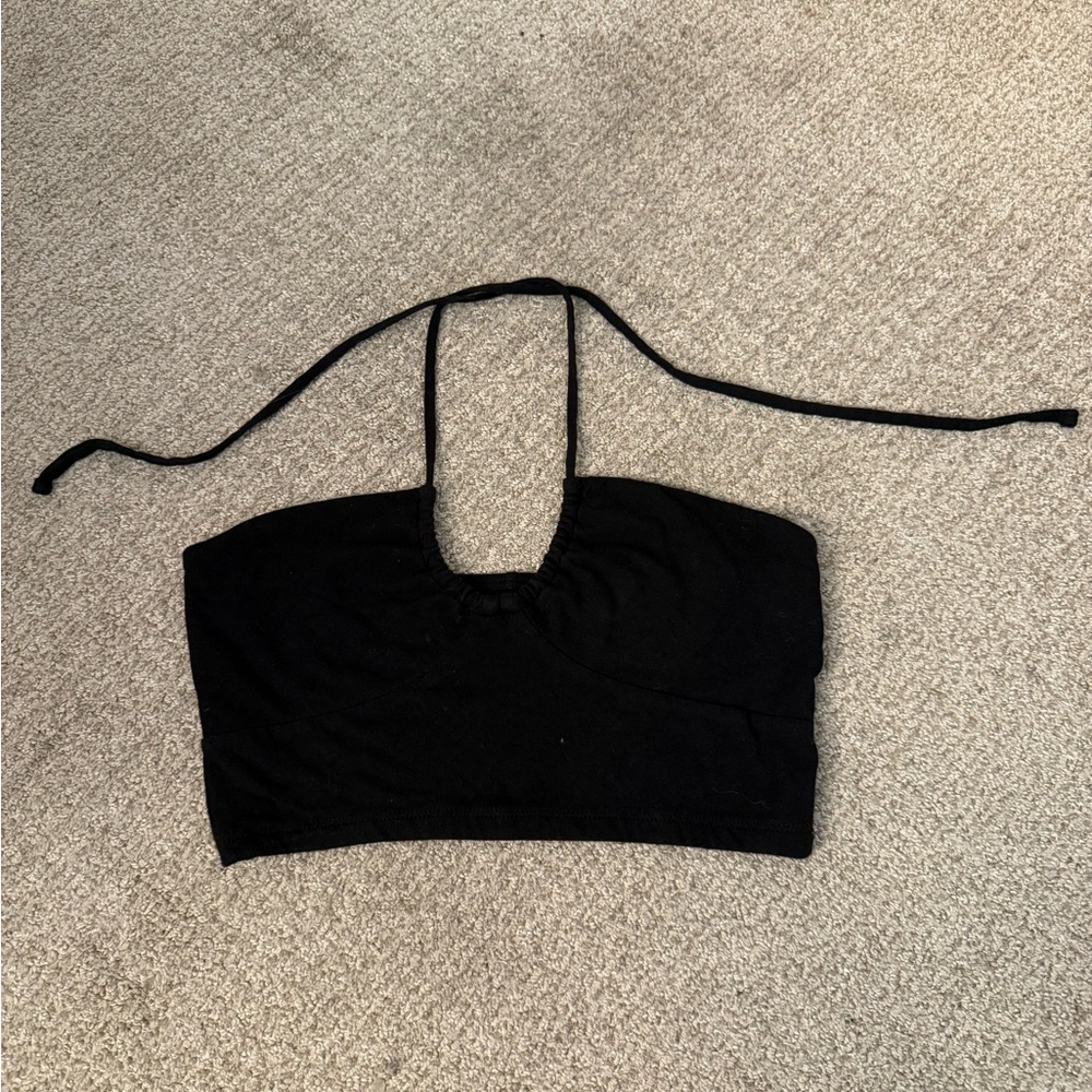 Aeropostale Black Crop Backless Tank Top